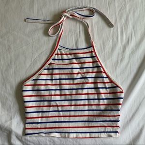 Cropped, Striped Halter Top